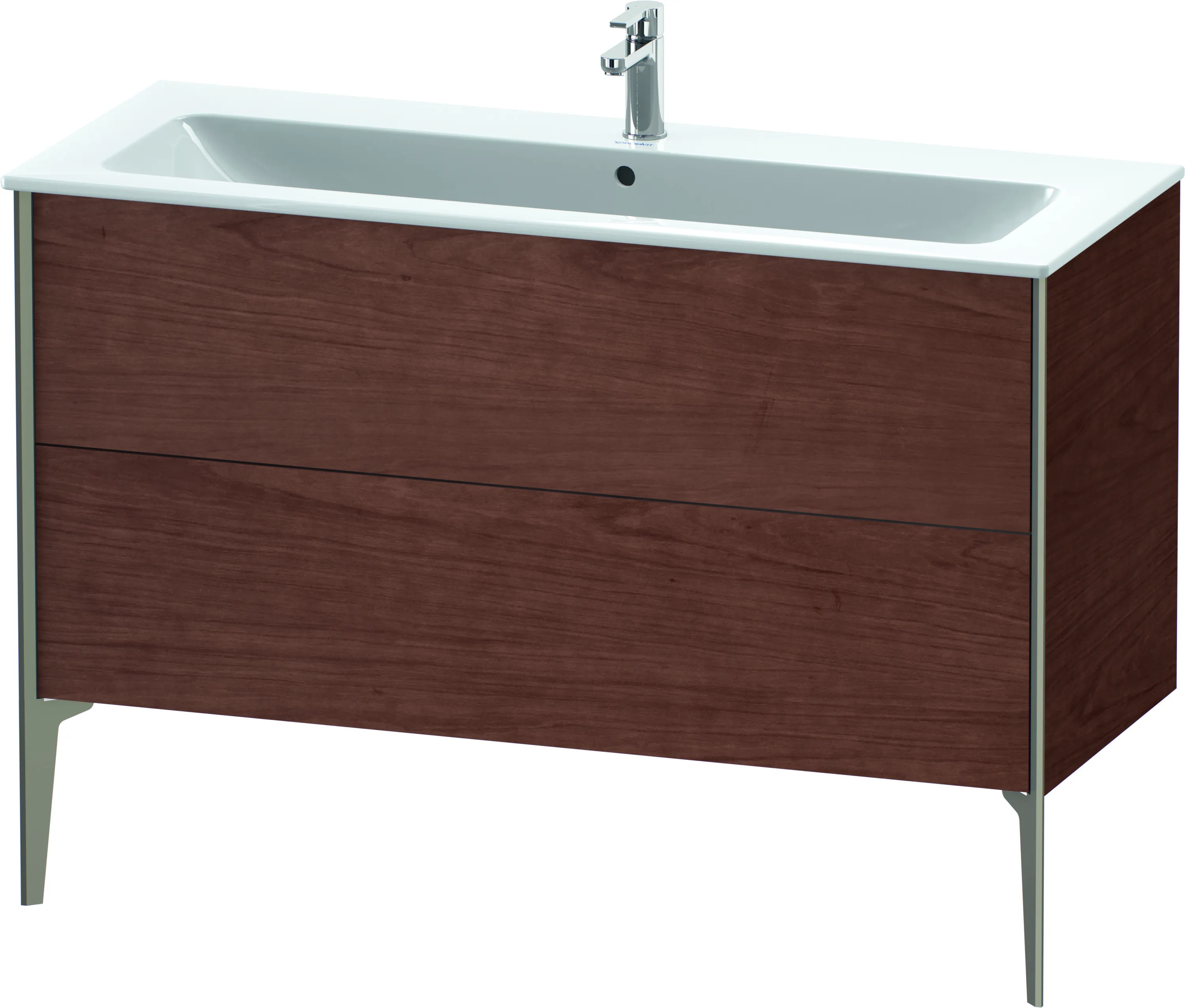 Duravit Waschtischunterschrank bodenstehend „XViu“ 121 × 59,4 × 48 cm in Amerikanischer Nussbaum