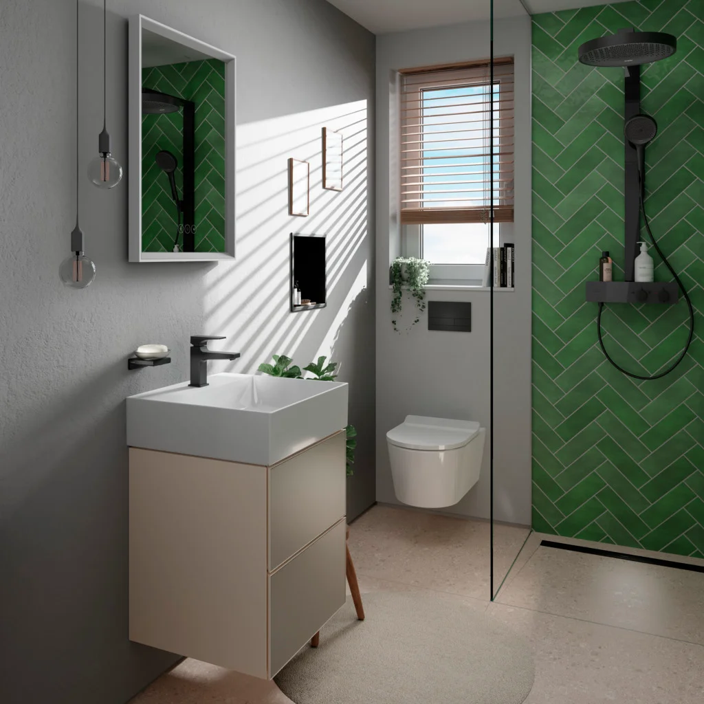 Hansgrohe Xarita E Spiegel mit LED-Beleuchtung, Mattweiß, 500x700x50 mm