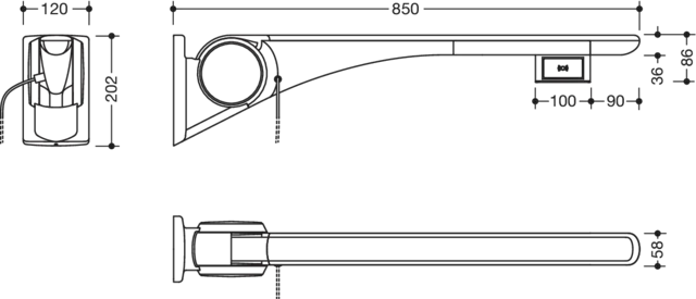 HEWI Stützklappgriff „Serie 802 LifeSystem“ HEWI Stützklappgriff „Serie 802 LifeSystem“