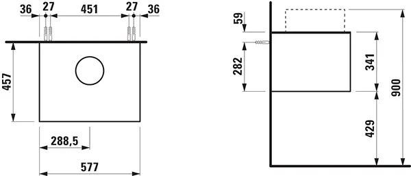 Laufen Waschtischunterbau SONAR 457x577x341, 170 weiß matt Laufen Waschtischunterbau SONAR 457x577x341, 170 weiß matt