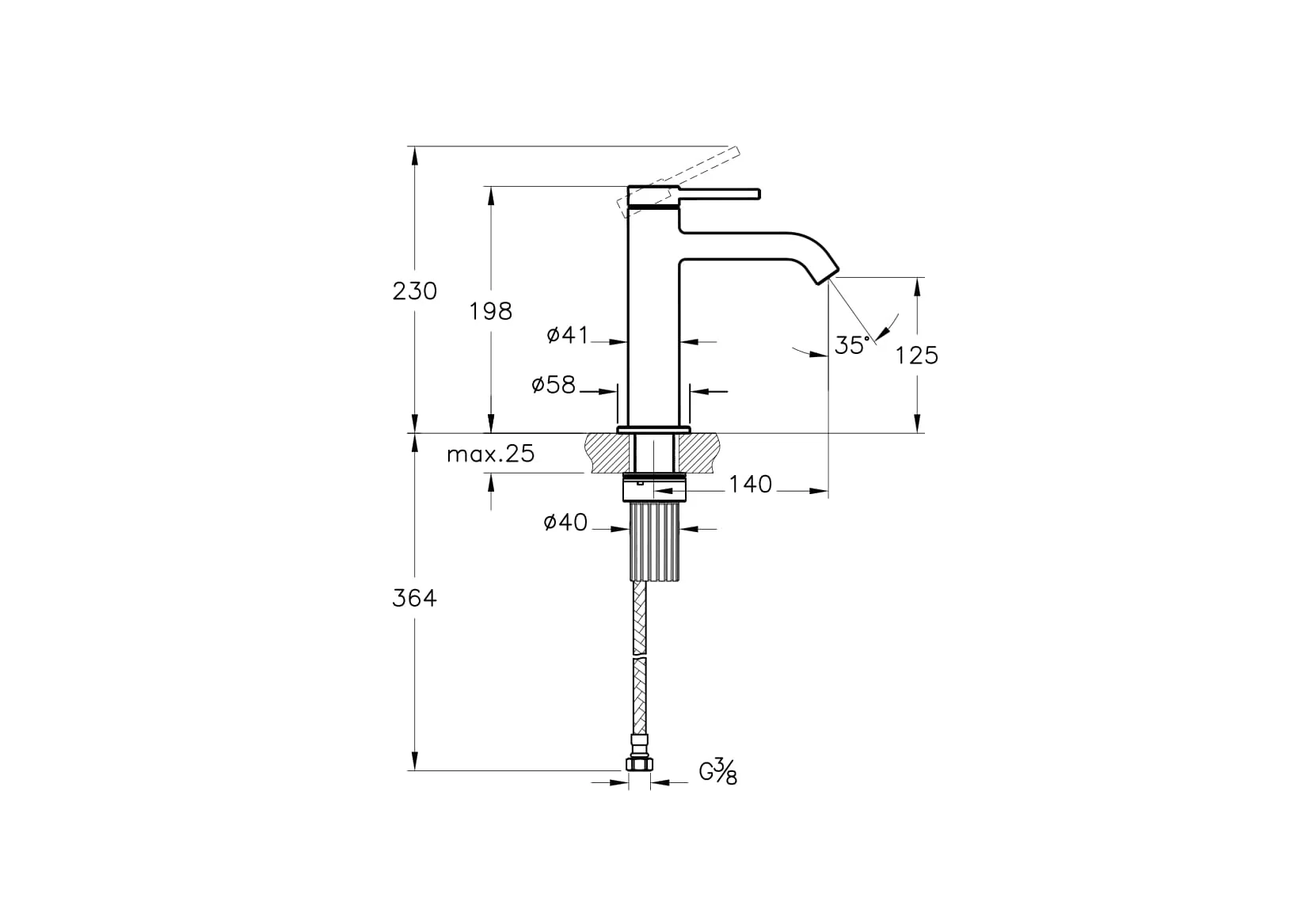 Minimax Round Einhebel-Waschtischmischer BluEco Höhe 20 cm Einlochmontage Chrom