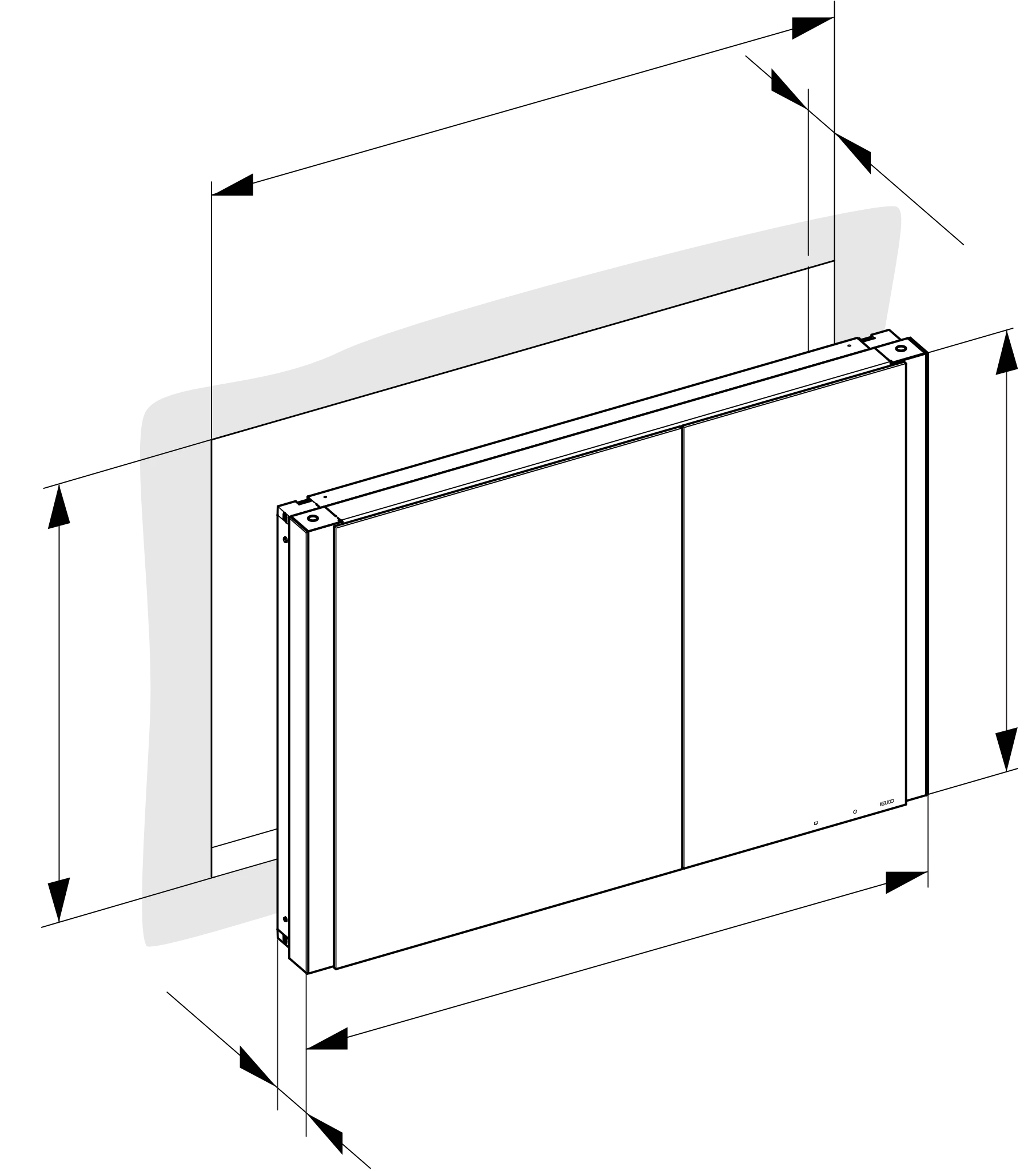 KEUCO Spiegelschrank „Somaris“ 100 × 71 × 11,5 cm
