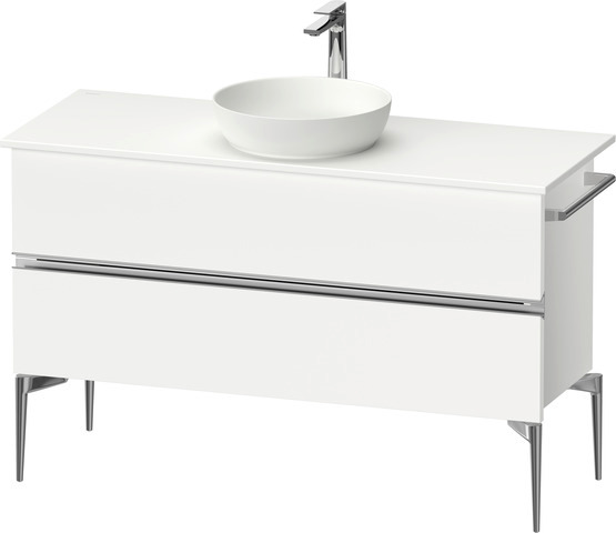 Duravit Waschtischunterschrank „Sivida“ 124,5 × 54,8 × 47,5 cm in Weiß Matt, Weiß Matt