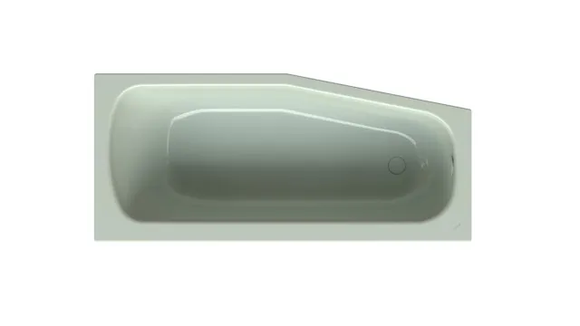 Bette Bambino Badewanne links, 1570 x 700 mm, Salvia, glasierter Titan-Stahl, 30 mm Randhöhe, 1-Sitzer, Einbau/Unterbau