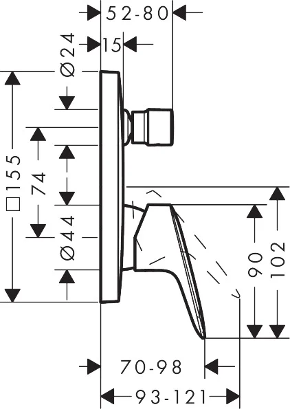 Hansgrohe Logis Einhebel-Wannenmischer Unterputz, Chrom, 2 Verbraucher, Keramikmischsystem, einstellbare Temperaturbegrenzung, automatische Rückstellung, Wandmontage Hansgrohe Logis Einhebel-Wannenmischer Unterputz, Chrom, 2 Verbraucher, Keramikmischsystem, einstellbare Temperaturbegrenzung, automatische Rückstellung, Wandmontage