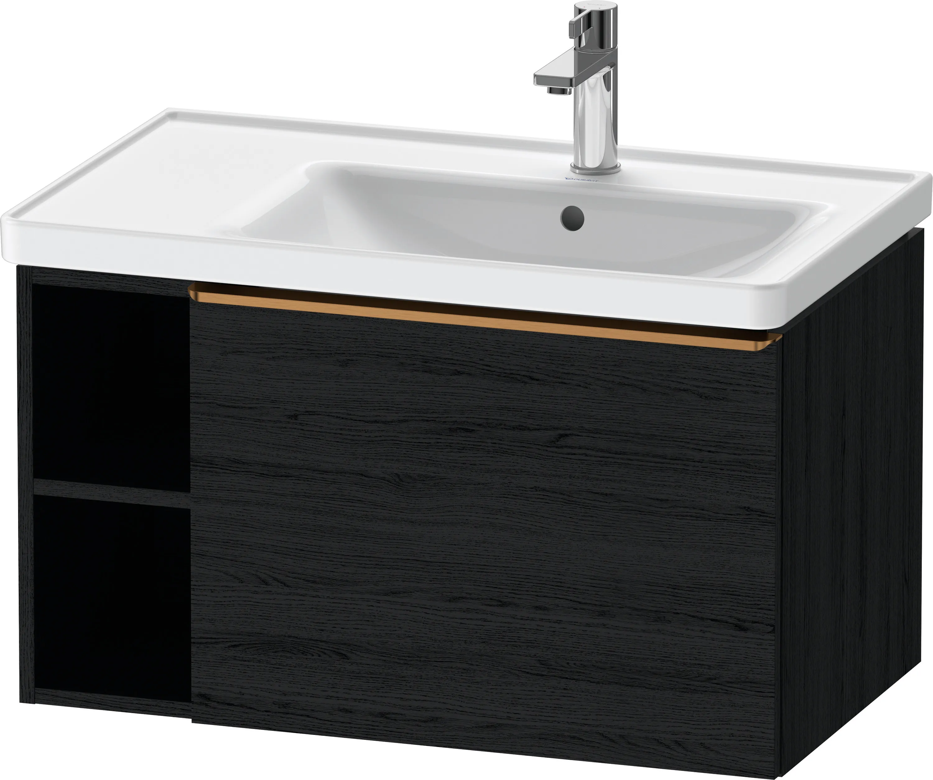 Duravit Waschtischunterschrank wandhängend „D-Neo“ 78,4 × 44 × 45,2 cm Eiche Schwarz