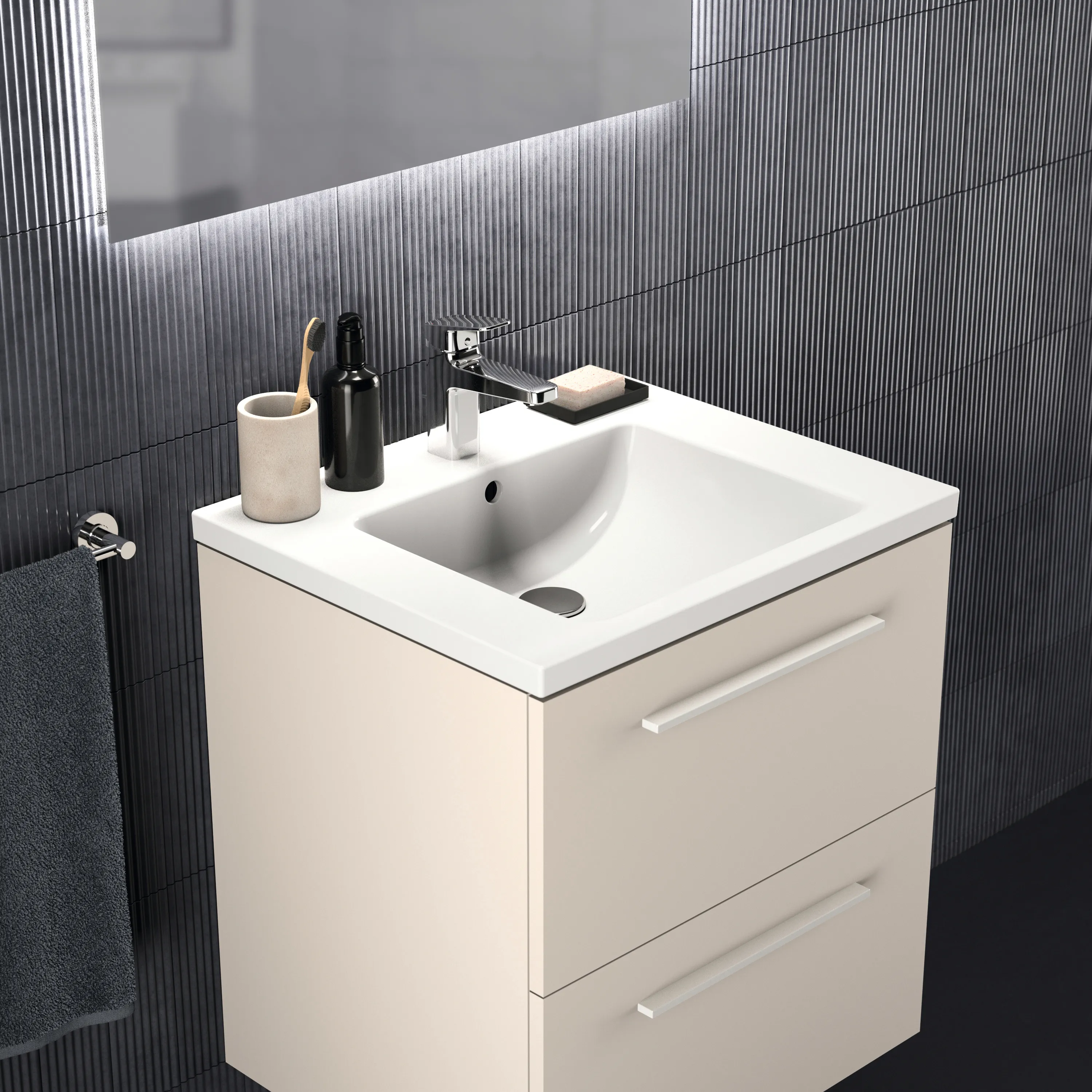 Ideal Standard Waschtischunterschrank „i.lifeB“ 60 × 63 × 50,5 cm Sandbeige matt