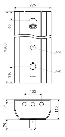 Duschpaneel LINUS DP-C-T, Mischwasser, Thermostat, Elektronisch, Selbstschluss, 2 RFV, 2 Vorfilter, Manuelle thermische Desinfektion, Duschkopf COMFORT Flex, 2x DN 15 G 1/2 AG, B 226 mm x H 1200 mm x T 115 mm, Aluminium gebürstet, eloxiert Duschpaneel LINUS DP-C-T, Mischwasser, Thermostat, Elektronisch, Selbstschluss, 2 RFV, 2 Vorfilter, Manuelle thermische Desinfektion, Duschkopf COMFORT Flex, 2x DN 15 G 1/2 AG, B 226 mm x H 1200 mm x T 115 mm, Aluminium gebürstet, eloxiert