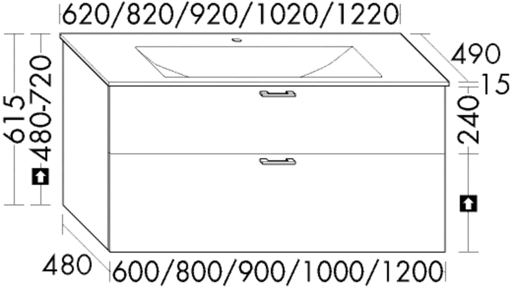 burgbad Badmöbelset „Sys30“ 62 × 61,5 × 49 cm Stangengriff, Schwarz Matt (219 mm), in Salbeigrau Hochglanz burgbad Badmöbelset „Sys30“ 62 × 61,5 × 49 cm Stangengriff, Schwarz Matt (219 mm), in Salbeigrau Hochglanz