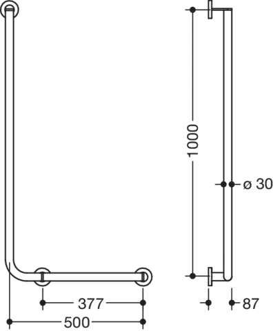 HEWI Haltegriff Ausführung rechts „System 900“ in Dunkelgrau tiefmatt HEWI Haltegriff Ausführung rechts „System 900“ in Dunkelgrau tiefmatt