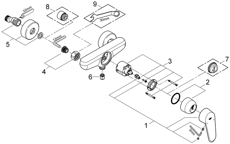 Grohe Eurodisc Cosmopolitan Einhand-Brausebatterie, Wandmontage, chrom Grohe Eurodisc Cosmopolitan Einhand-Brausebatterie, Wandmontage, chrom