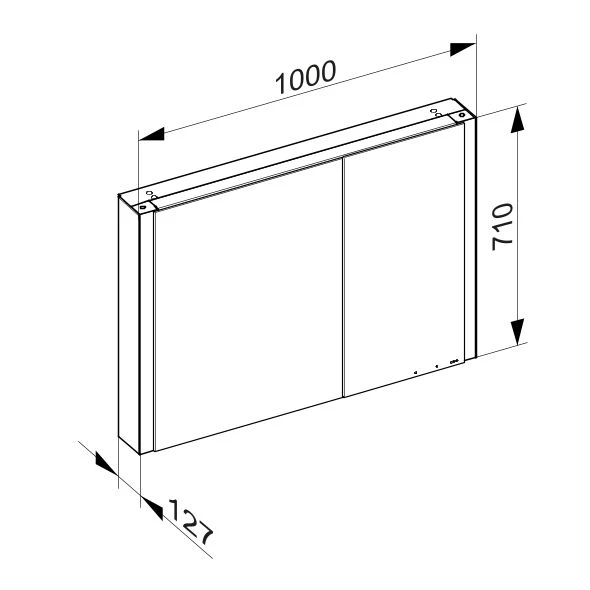 KEUCO Wandvorbau Spiegelschrank „Somaris“ Eiche hell Dekor, Aufputz, mit Spiegelheizung 1000 × 710 × 127 mm KEUCO Wandvorbau Spiegelschrank „Somaris“ Eiche hell Dekor, Aufputz, mit Spiegelheizung 1000 × 710 × 127 mm