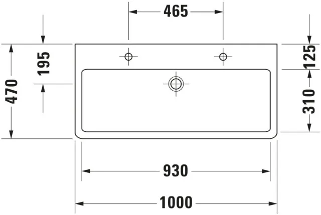 Wandwaschtisch „Vero“, mit Überlauf, Hahnlochposition mittig Wandwaschtisch „Vero“, mit Überlauf, Hahnlochposition mittig