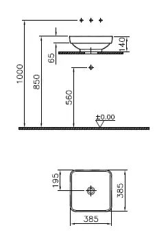 VitrA Water Jewels Aufsatz-, Einbau- und Unterbauwaschtisch 39 cm quadratisch Steingrau Matt VitrA Water Jewels Aufsatz-, Einbau- und Unterbauwaschtisch 39 cm quadratisch Steingrau Matt