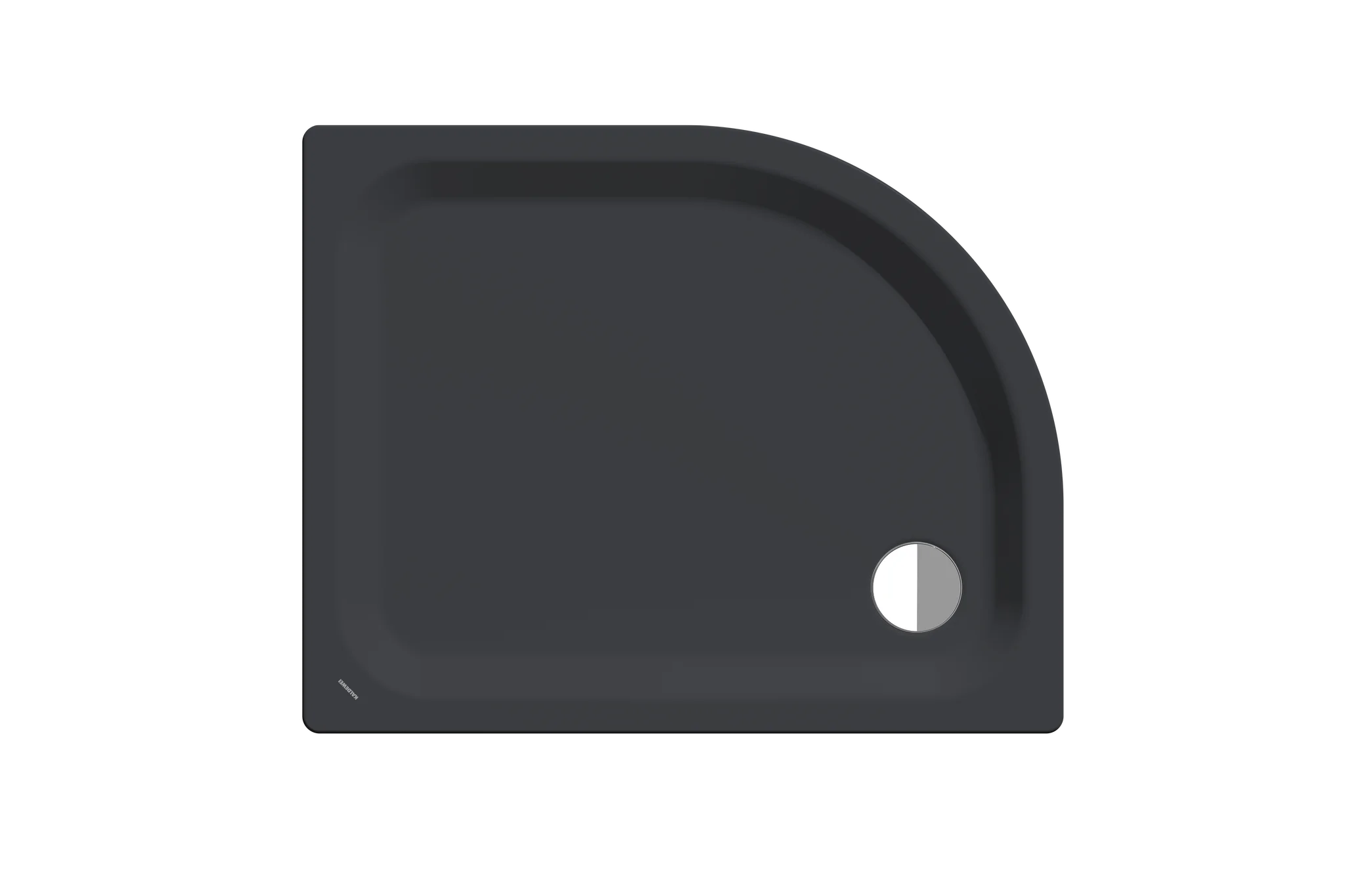 Kaldewei ZIRKON Duschfläche, cool grey 90, 1000x800x35 mm, Viertelkreisform, erhöhter Einbau, Eckablauf