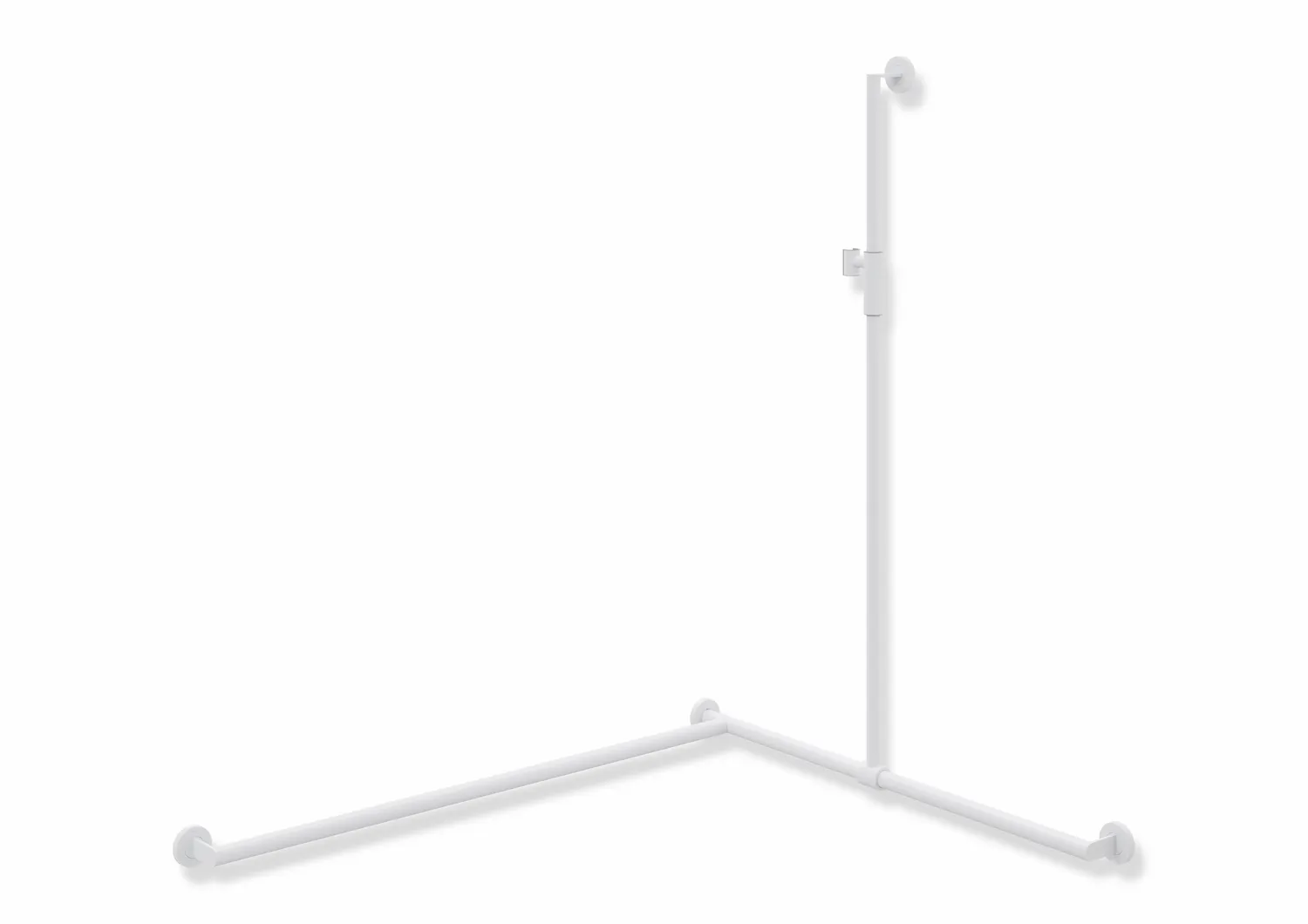 HEWI Haltegriff Ausführung links „System 900“ in Weiß tiefmatt / Hellgrau matt, Befestigung verdeckt HEWI Haltegriff Ausführung links „System 900“ in Weiß tiefmatt / Hellgrau matt, Befestigung verdeckt