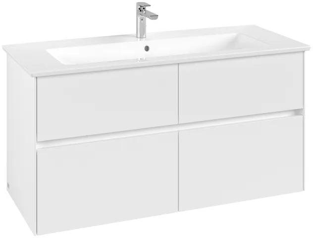 Villeroy & Boch Waschtischunterschrank „Collaro“ 1161 × 610 × 480 mm Weiß Matt, ohne Beleuchtung, für Becken mittig Villeroy & Boch Waschtischunterschrank „Collaro“ 1161 × 610 × 480 mm Weiß Matt, ohne Beleuchtung, für Becken mittig