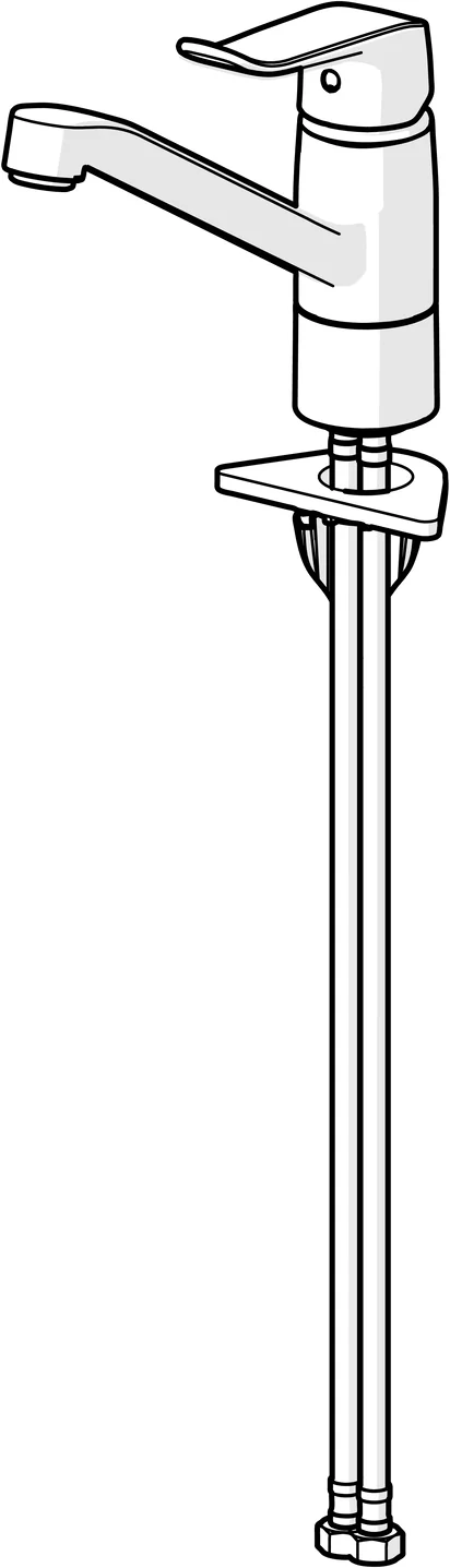 HansaCARE Einhebelmischer Küchenarmatur HansaCARE 4610 Bedienungshebel lang Ausladung 214 mm DN15 Chrom