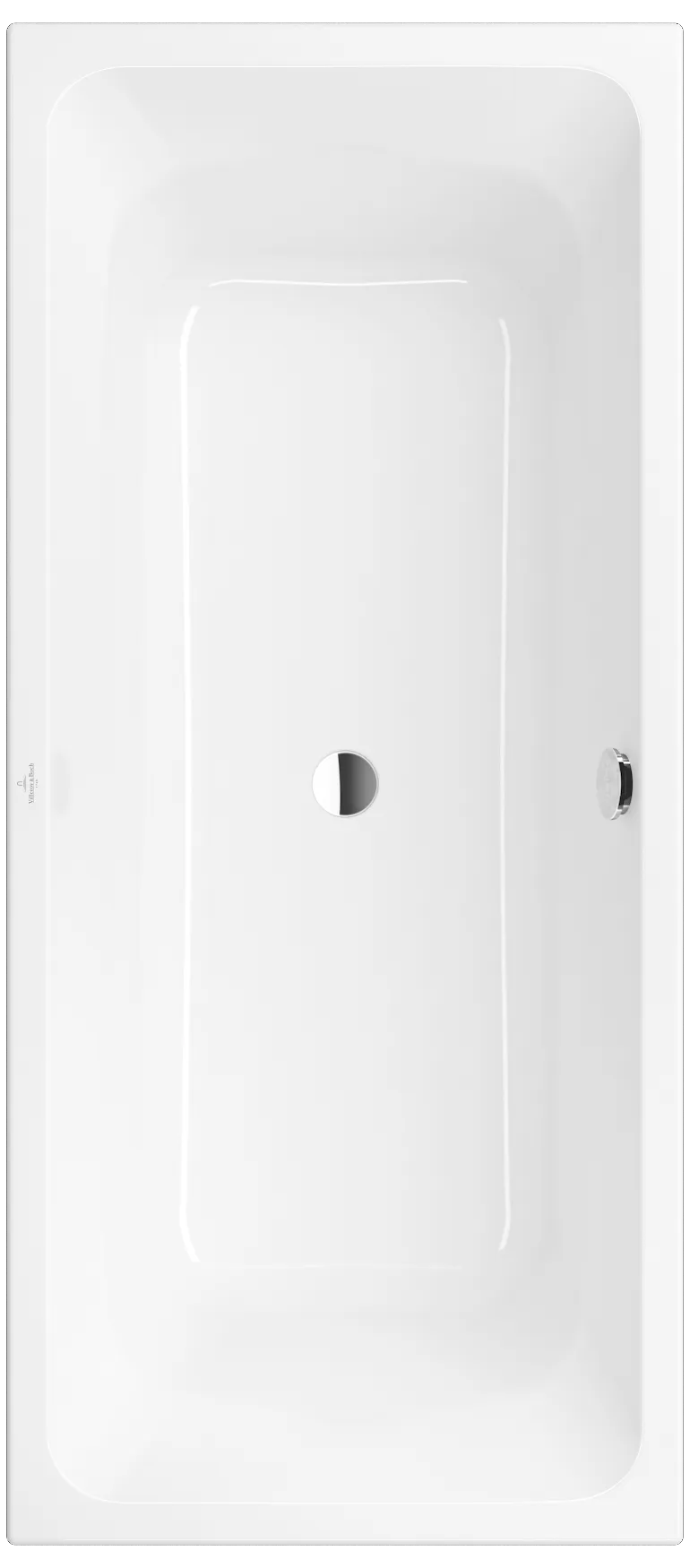 Villeroy & Boch Badewanne „Avento“ rechteck 180 × 80 cm, Mittelablauf in Weiß Alpin Villeroy & Boch Badewanne „Avento“ rechteck 180 × 80 cm, Mittelablauf in Weiß Alpin