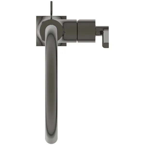 Waschtischarmatur Joy Neo mit Ablaufgarnitur verlängerter Sockel Ausladung 169mm Hebelgriffe Magnetic Grey Waschtischarmatur Joy Neo mit Ablaufgarnitur verlängerter Sockel Ausladung 169mm Hebelgriffe Magnetic Grey