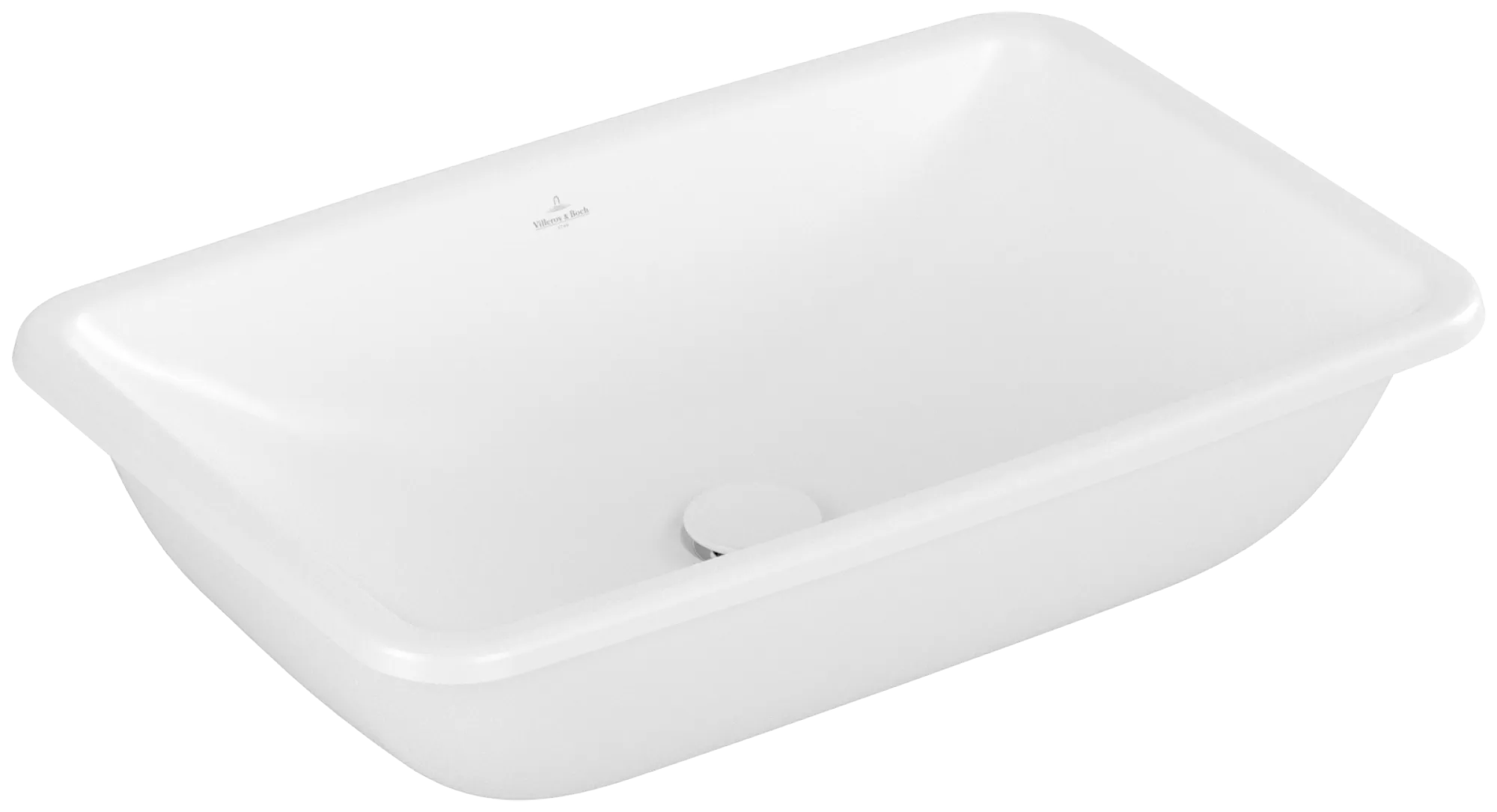 Villeroy & Boch Unterbauwaschtisch aus TitanCeram „Loop & Friends“ 675 × 450 × 185 mm, ohne Hahnlochbohrung in Stone White