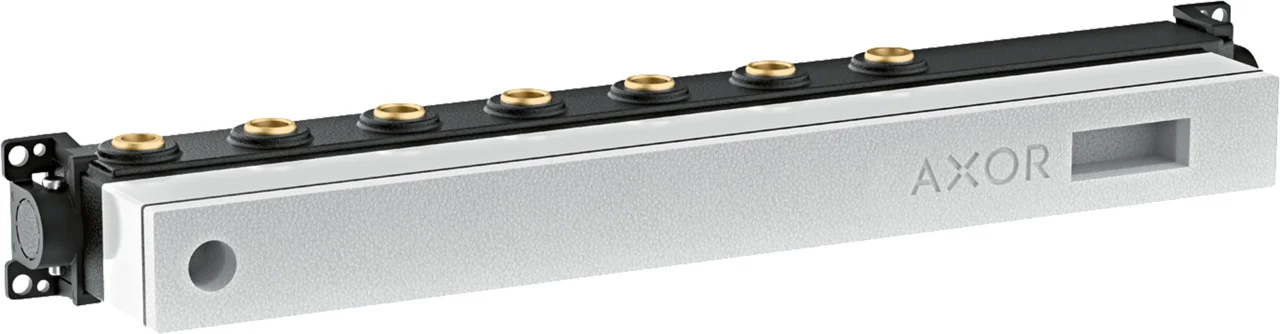 Hansgrohe AXOR Thermostatmodul Select - Grundkörper für 5 Verbraucher, Rp 3/4, DN15/DN20, horizontale Montage, schallentkoppelt, Einbautiefe 92-120 mm