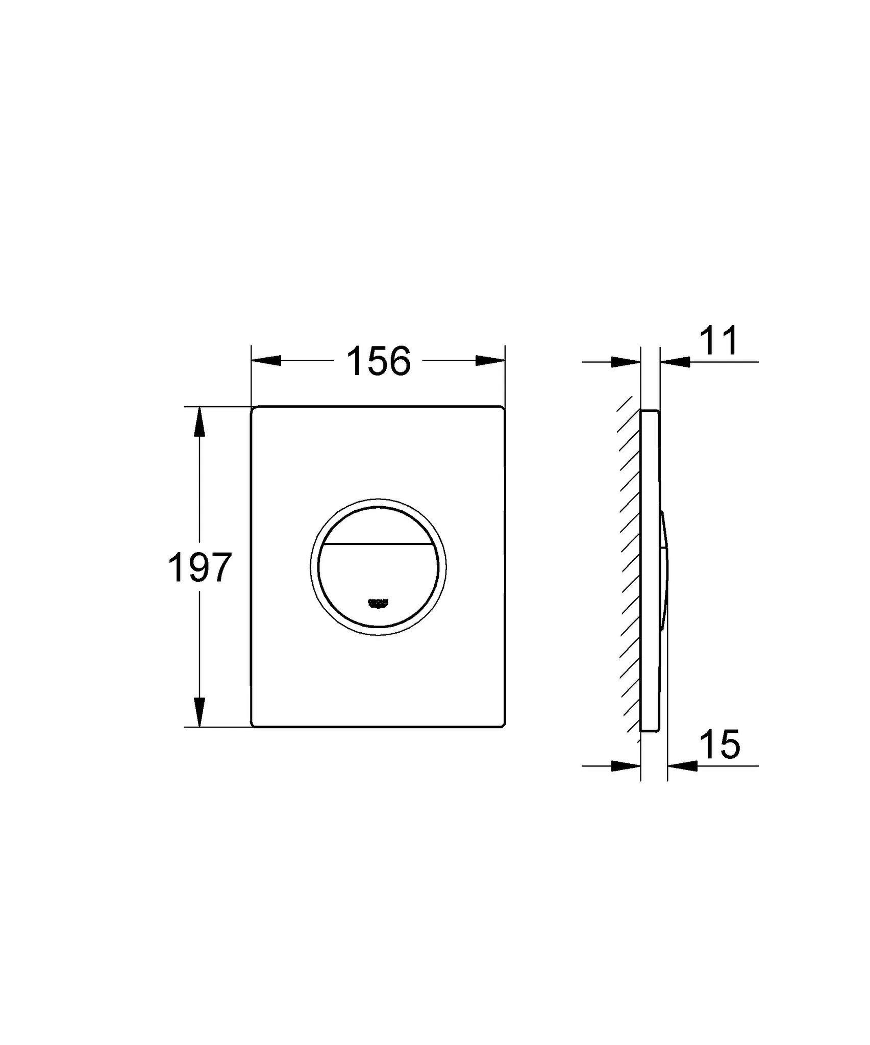 Grohe WC-Betätigungsplatte Nova Cosmopolitan 2-Mengen- und Start & Stopp-Betätigung senkrechte und waagerechte Montage 156 x 197 mm in glossy black Grohe WC-Betätigungsplatte Nova Cosmopolitan 2-Mengen- und Start & Stopp-Betätigung senkrechte und waagerechte Montage 156 x 197 mm in glossy black
