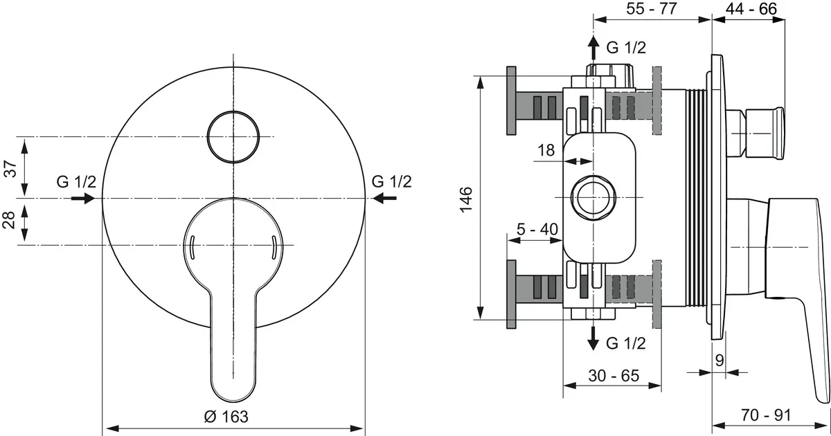 Ideal Standard Ceraplus Armaturen Unterputz Bausatz 2 Rosette 163mm Chrom Ideal Standard Ceraplus Armaturen Unterputz Bausatz 2 Rosette 163mm Chrom