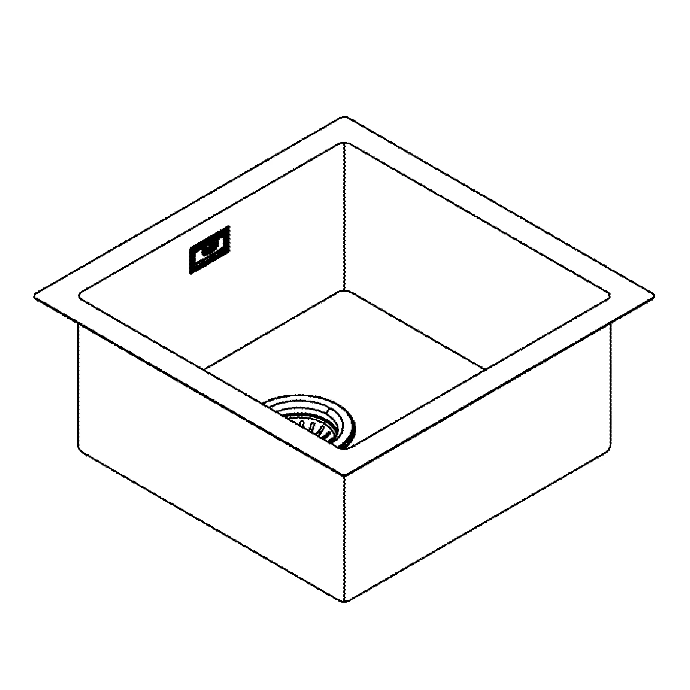 Edelstahlspüle K700 31578_1, Modell: K700 45-S 46,4/46,4 1.0, Montageart: Unterbau, aufliegend oder flächenbündig, Maße: 464 x 464 mm, 1 Becken: 400 x 400 x 200 mm, edelstahl