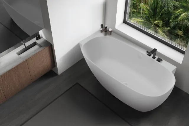 Hoesch LaBrillante Badewanne 1800x800 Ecke Links Weiß Matt mit Überlauf
