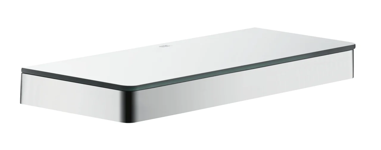 Hansgrohe AXOR Universal Softsquare Ablage 300 mm Chrom – Wandmontage mit Sicherheitsglas, passend für Dusche