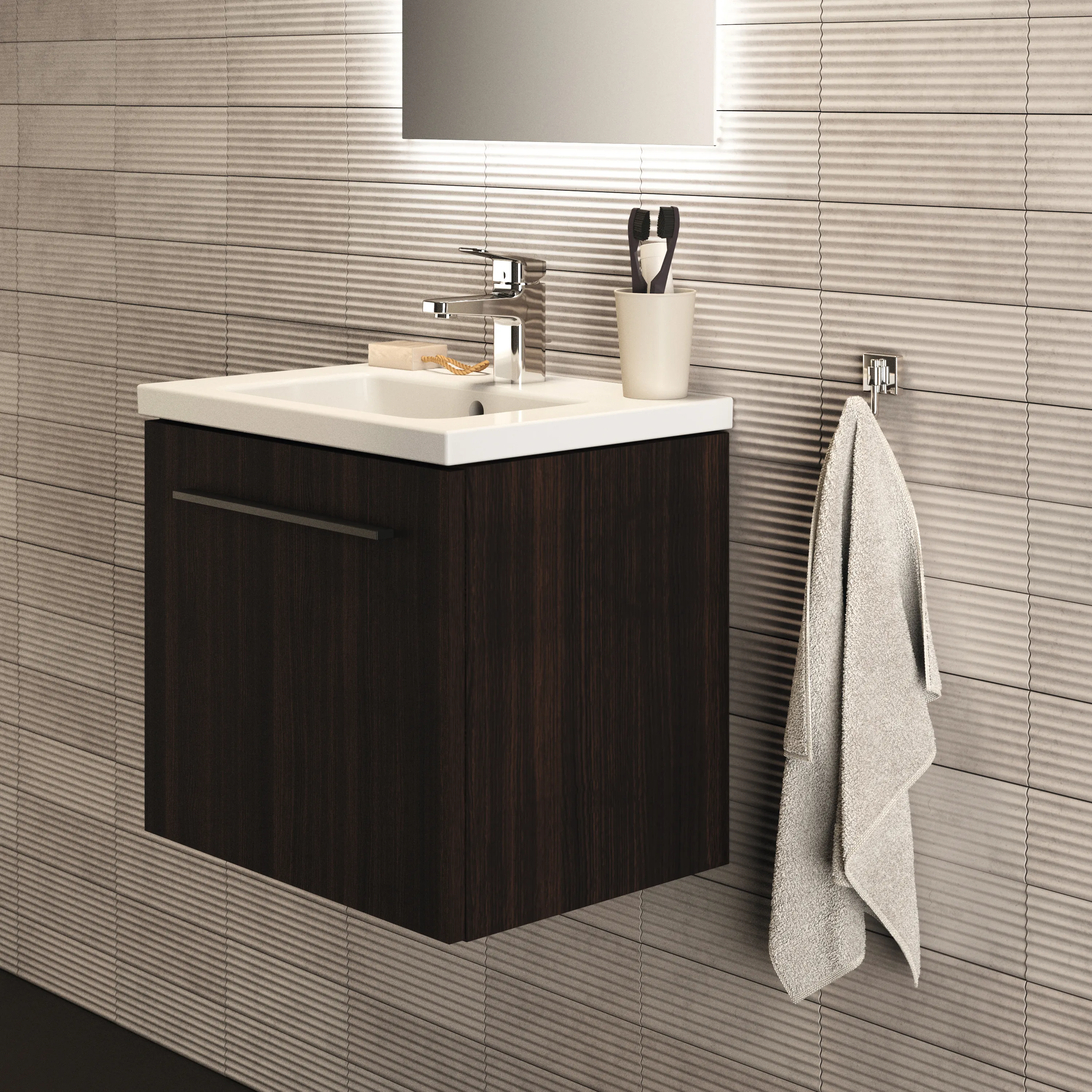 Ideal Standard Waschtischunterschrank „i.lifeS“ 50 × 44 × 37,5 cm Coff ee Oak Ideal Standard Waschtischunterschrank „i.lifeS“ 50 × 44 × 37,5 cm Coff ee Oak