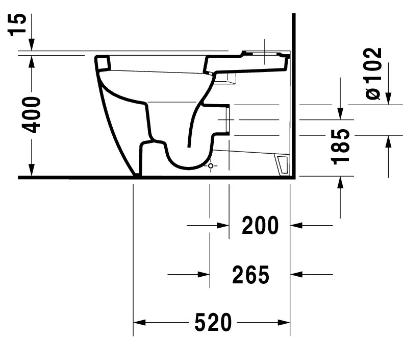 Stand-WC Kombi ME by Starck 650 mm Tiefspüler, fürSPK, Abg.vario, weiß Stand-WC Kombi ME by Starck 650 mm Tiefspüler, fürSPK, Abg.vario, weiß