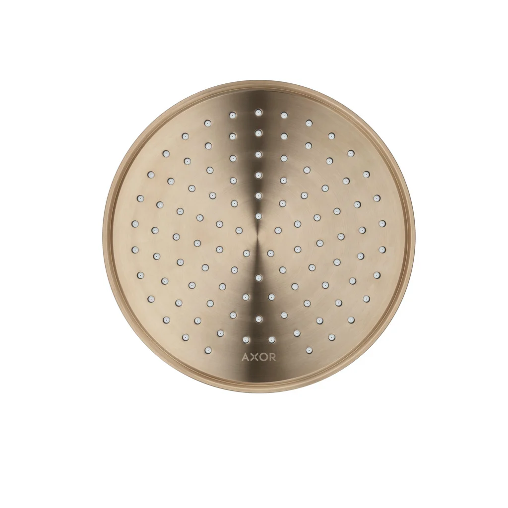 Hansgrohe AXOR ShowerSolutions Kopfbrause 220 1jet EcoSmart Brushed Bronze, 220 mm, verstellbarer Winkel, abnehmbar zur Reinigung, G 1/2 Anschluss Hansgrohe AXOR ShowerSolutions Kopfbrause 220 1jet EcoSmart Brushed Bronze, 220 mm, verstellbarer Winkel, abnehmbar zur Reinigung, G 1/2 Anschluss