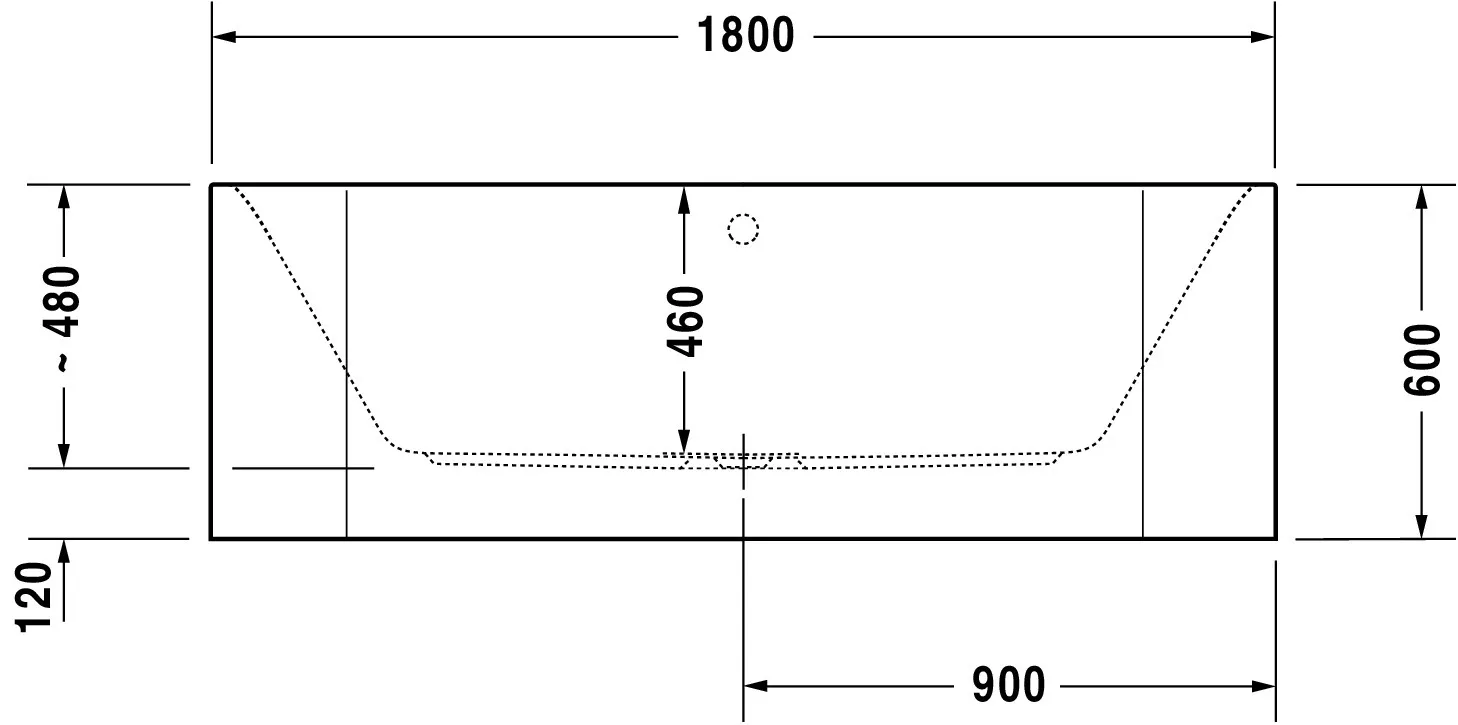 Duravit Whirlwanne „Happy D.2“ vorwand rechteck 180 × 80 cm, mittig