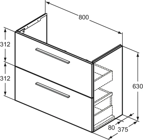 Ideal Standard Waschtischunterschrank „i.lifeS“ 80 × 63 × 37,5 cm Greige matt Ideal Standard Waschtischunterschrank „i.lifeS“ 80 × 63 × 37,5 cm Greige matt