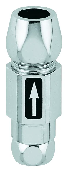 Rückflussverhinderer 41270, DN 10, für Eckventile, senkrechter oder waagerechter Einbau, Quetschverschraubung Ø 10 mm (3/8''), Verschraubung 3/8'', Sicherungseinrichtung Typ EB, zur Eigensicherung gegen Rückfließen, chrom Rückflussverhinderer 41270, DN 10, für Eckventile, senkrechter oder waagerechter Einbau, Quetschverschraubung Ø 10 mm (3/8''), Verschraubung 3/8'', Sicherungseinrichtung Typ EB, zur Eigensicherung gegen Rückfließen, chrom
