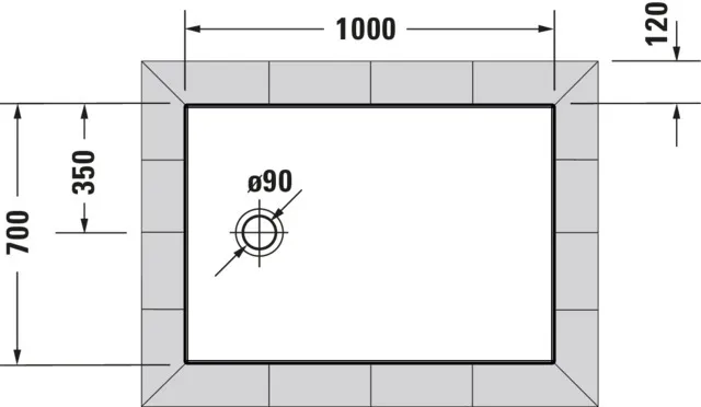 Duravit rechteck Duschwanne „Tempano“ 100 × 70 cm