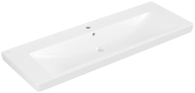 Wandwaschtisch „Subway 2.0“ 130 × 47 × 16 cm, mittig, mit Hahnlochbank, mit Hahnlochbohrung, Hahnlochposition mittig Wandwaschtisch „Subway 2.0“ 130 × 47 × 16 cm, mittig, mit Hahnlochbank, mit Hahnlochbohrung, Hahnlochposition mittig