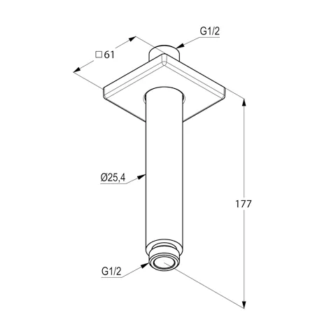 Kludi A-QA Deckenauslass 150 mm, eckiger Rosette chrom