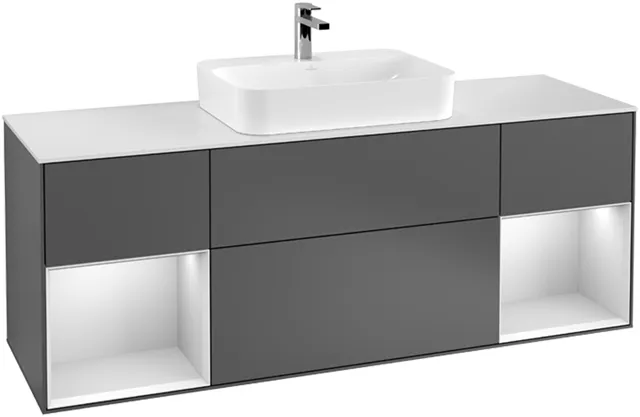 Villeroy & Boch Waschtischunterschrank „Finion“ für Schrankwaschtisch 1600 × 603 × 501 mm White Matt Lacquer, für Becken mittig