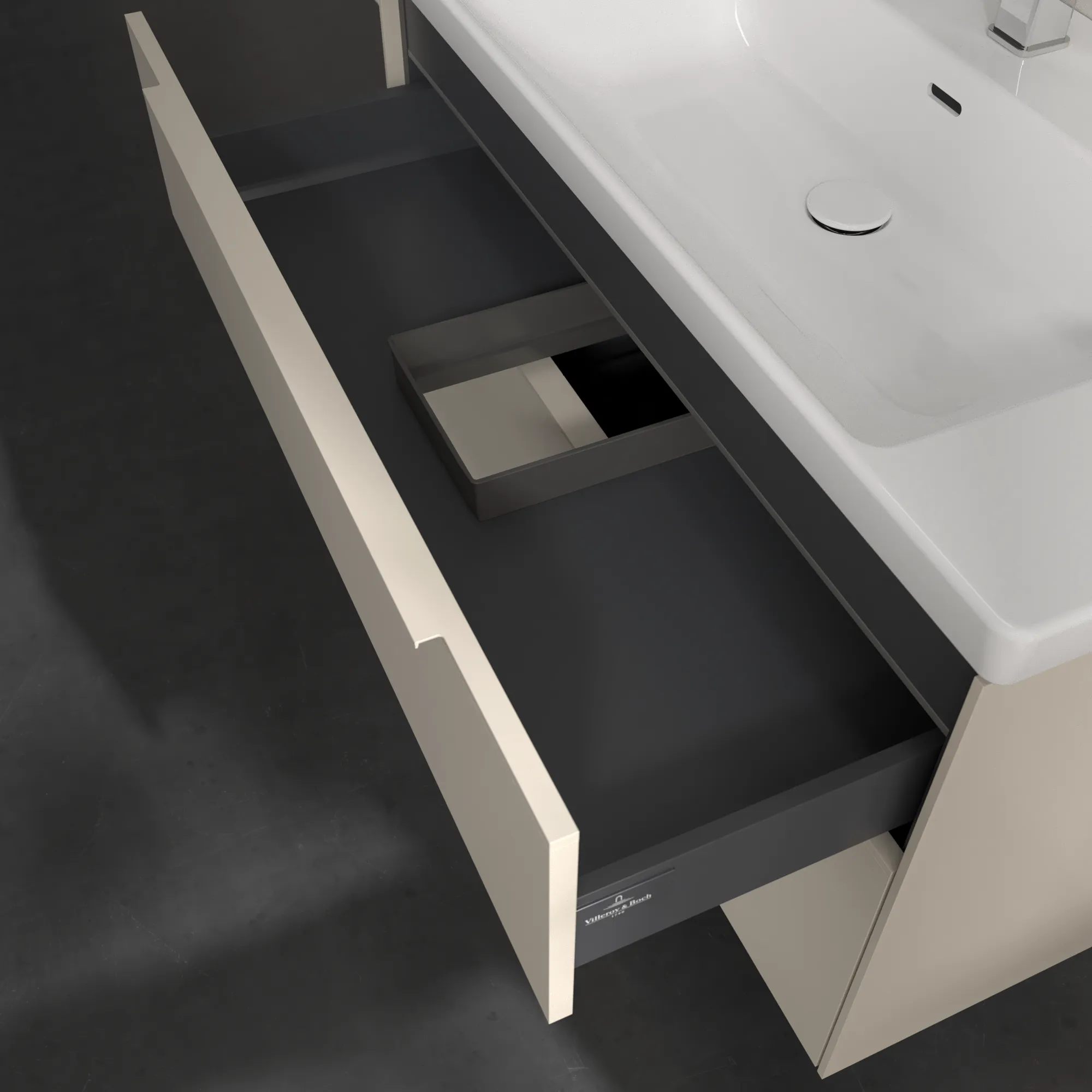 Villeroy & Boch Waschtischunterschrank „Subway 3.0“ für Schrankwaschtisch 973 × 576 × 478 mm Cashmere Grey, für Becken mittig