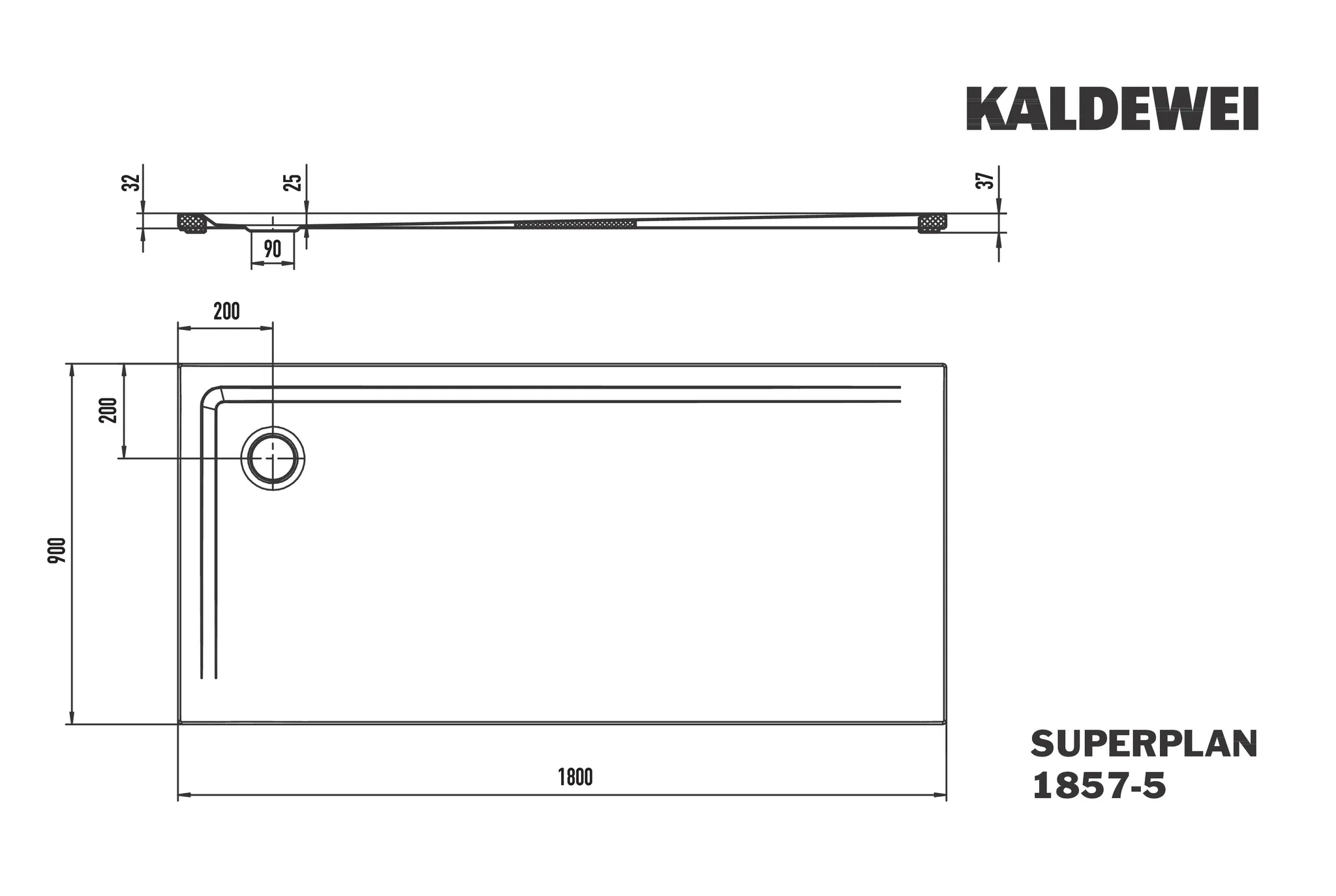 Kaldewei Duschwanne „Superplan“ 90 × 180 cm ohne Oberflächenbeschichtung, ohne Oberflächenveredelung, in cool grey 70 Kaldewei Duschwanne „Superplan“ 90 × 180 cm ohne Oberflächenbeschichtung, ohne Oberflächenveredelung, in cool grey 70
