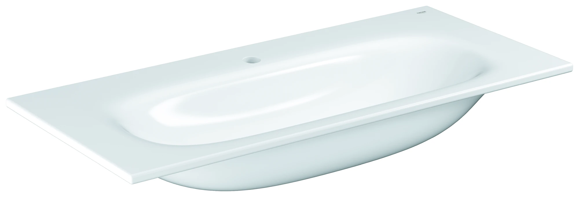 Möbelwaschtisch Essence 39566_H, 100 cm, wandhängend, 1000 x 460 mm, aus Sanitärkeramik, PureGuard Hygieneoberfläche, alpinweiß