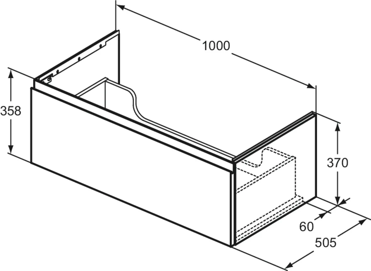 Ideal Standard Waschtischunterschrank „Finesse“ 100 × 37 × 50,5 cm