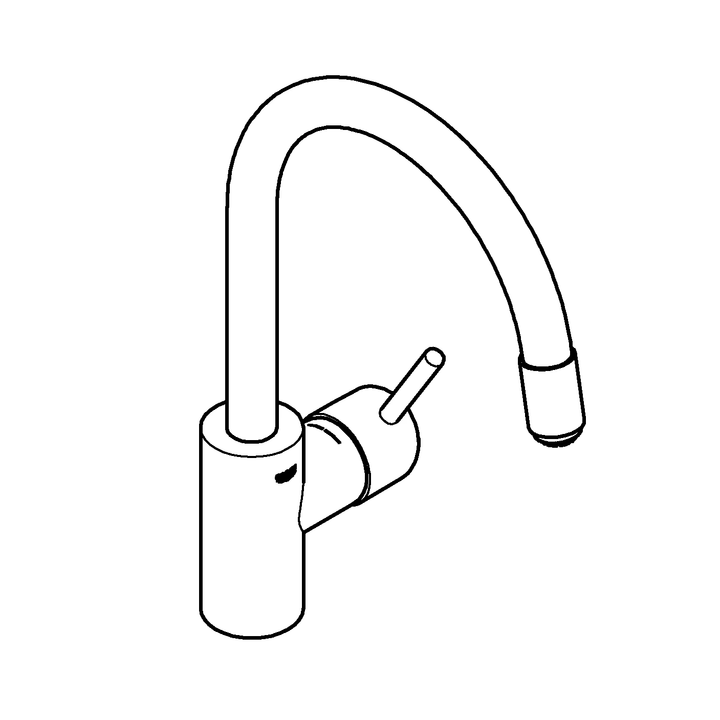 Einhand-Spültischbatterie Concetto 31212_3, hoher Auslauf, Einlochmontage, Niederdruck für offene Warmwasserbereiter, getrennte innenliegende Wasserwege – kein Kontakt mit Blei oder Nickel, chrom