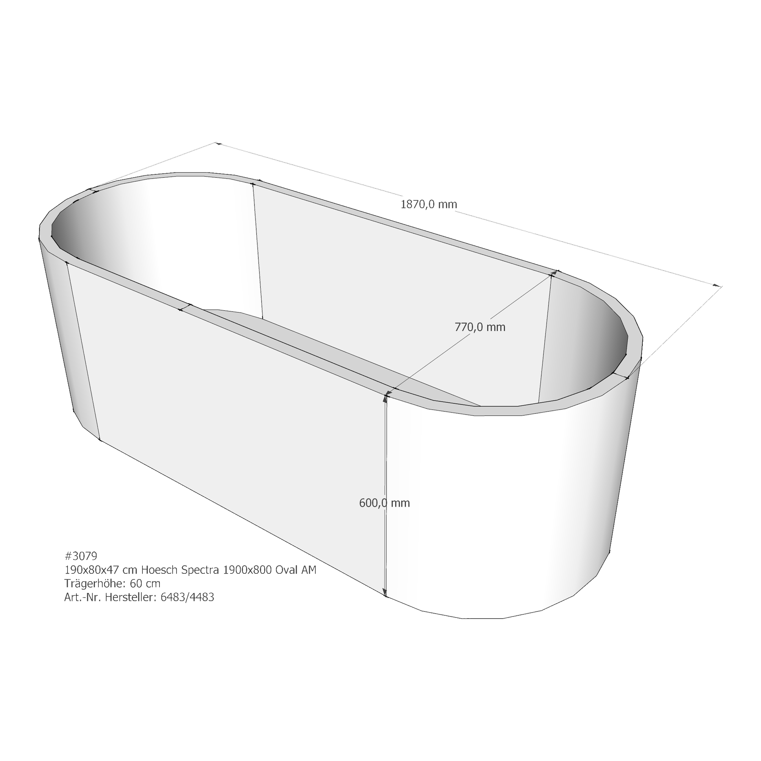 Badewannenträger für Hoesch Spectra 1900×800 190 × 80 × 47 cm Badewannenträger für Hoesch Spectra 1900×800 190 × 80 × 47 cm