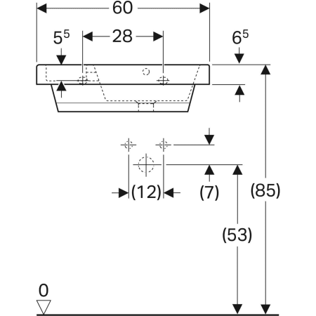 Wandwaschtisch mit seitlichem Schwammbecken „Bambini“, rechteckig, Hahnlochposition rechts 60 × 55 cm in weiß alpin Wandwaschtisch mit seitlichem Schwammbecken „Bambini“, rechteckig, Hahnlochposition rechts 60 × 55 cm in weiß alpin