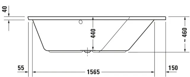 Duravit Badewanne „Paiova 5“ fünfeck 177 × 130 cm, rechts