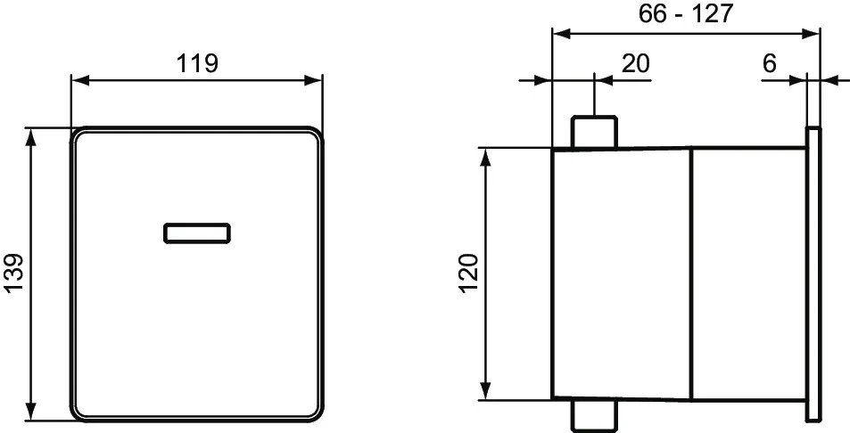 Betätigungsplatte E1 U1 Septa Pro, für Urinal, elektronische Auslösung, Chrom Betätigungsplatte E1 U1 Septa Pro, für Urinal, elektronische Auslösung, Chrom
